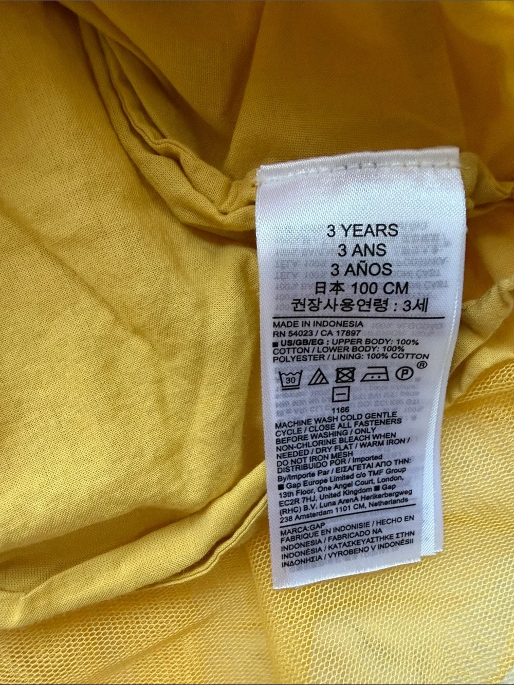 Baby Gap x Disney Belle Yellow Tulle Knit Party Dress size 3 yrs